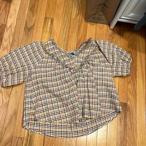 Plaid trendy top